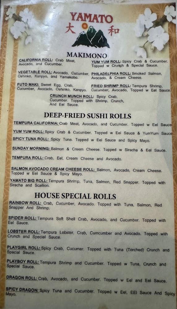 Yamato Japanese Steakhouse & Sushi Bar Yamato Signature Roll